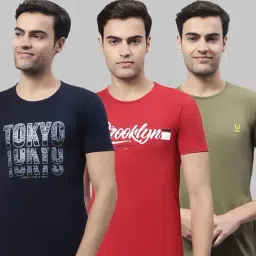 Vimal Jonney Multi Cotton Regular Fit Printed T-Shirt - Pack of 3-picture-12