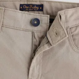One Friday Kids Beige Regular Fit Trousers image 3