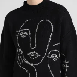 Only Black Printed Sweater image 5