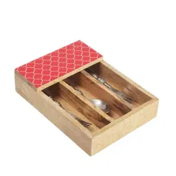 VarEesha Red Wood Spoon Holder - Set of 1 image 2