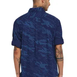 Wrangler Navy Regular Fit Printed Shirt image 2