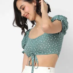 VASTRADO Green Printed Top image 3