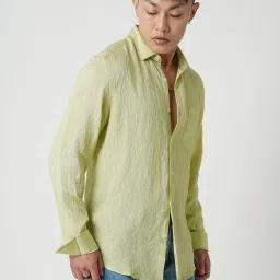 Vastrado Green Relaxed Fit Self Pattern Shirt image 3