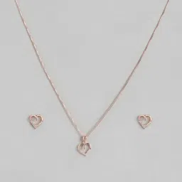 Zavya 92.5 Sterling Silver Together Forever Necklace & Earring Set image 3