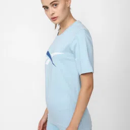 Reebok Blue Cotton Printed T-Shirt image 3