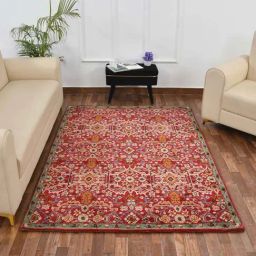 Presto Red & Gold Polyester Traditional Carpet-picture-20