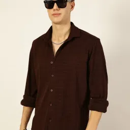 Thomas Scott Brown Regular Fit Striped Shirt image 3