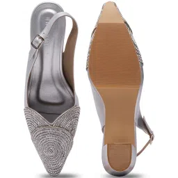 Eridani Women's Zohra Silver Back Strap Sandals image 3