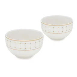 Pure Home and Living White Ceramic Criss Cross Detail Small Bowls (300ml) - Set of 2 image 3