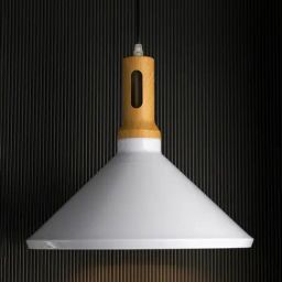 Whispering Homes Olov Wood Top Scandinavian Style White and Wood Pendant Light-picture-19