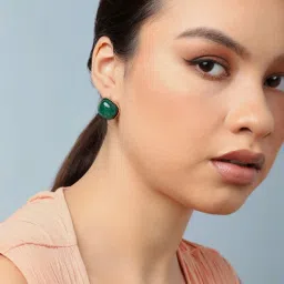 Sohi Gold Plated Party Designer Stone Stud Earrings image 3