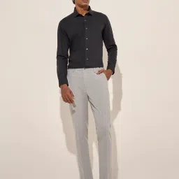 WES Formals by Westside Grey Slim-Fit Mid-Rise Trousers image 3