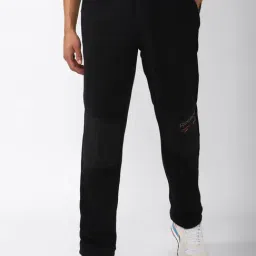 Reebok Black Cotton Regular Fit Printed Sports Trackpants-image-5