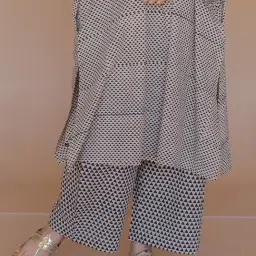 The Indian Ethnic Co Off White Cotton Straight Fit Printed Pants image 1