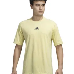 Adidas Yellow Cotton Regular Fit Printed Sports T-Shirt-picture-41