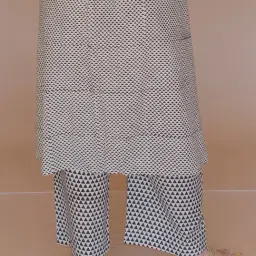 The Indian Ethnic Co Off White Cotton Straight Fit Printed Pants image 2