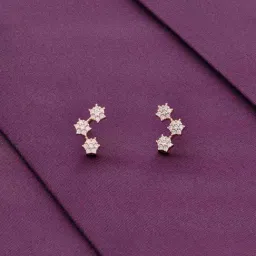 Kai Jewel Trendy Celestial Floral Sterling Silver Rose Gold Earrings-image-46