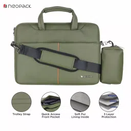 Neopack 381 mm(15 Inch) Laptop Sleeve Compatible With MacBook Pro Air Green, N9GN13 image 2