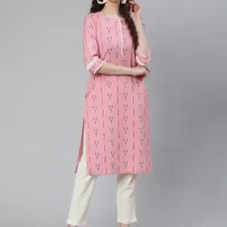Jaipur Kurti Pink Embroidered Straight Kurta-picture-34