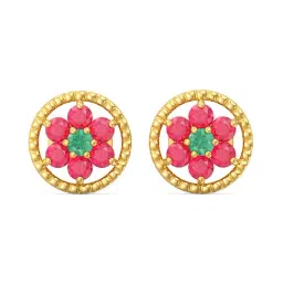 Joyalukkas 22k Yellow Gold Gemstone Stud Earrings for Women-image-54