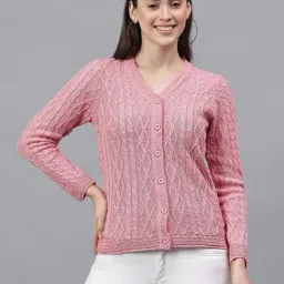 Cantabil Pink Acrylic Self Sweater-picture-20