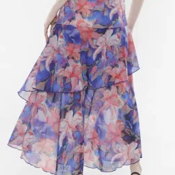 RAREISM Purple Cotton Blend Printed Skirt image 2