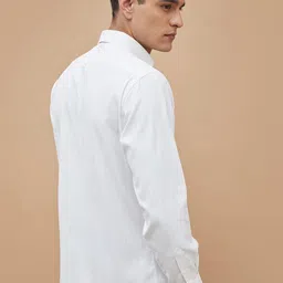 CODE by Lifestyle Men Slim Fit Vertical Striped Spread Collar Cotton Formal Shirt image 5