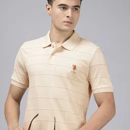 U.S. Polo Assn. Slim Fit Polo Collar Striped Pure Cotton T-shirt-picture-38
