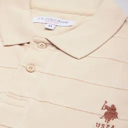 U.S. Polo Assn. Slim Fit Polo Collar Striped Pure Cotton T-shirt image 2