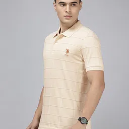 U.S. Polo Assn. Slim Fit Polo Collar Striped Pure Cotton T-shirt image 3