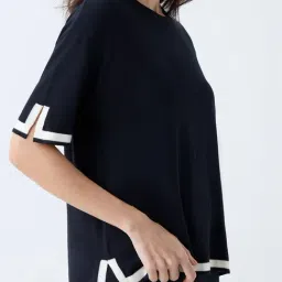 Wunderlove by Westside Black Solid T-Shirt image 4