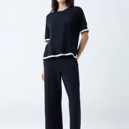 Wunderlove by Westside Black Solid T-Shirt image 3