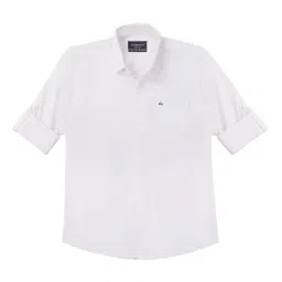 Cavio Boys White Cotton Blend Solid Shirt-picture-37