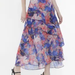 RAREISM Purple Cotton Blend Printed Skirt image 3