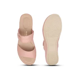 Bata Comfit Women's Pink Wedges Sandals image 4