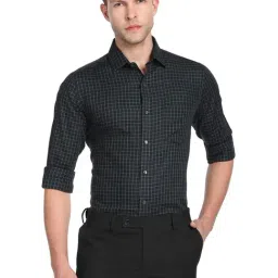 Arrow Black Cotton Slim Fit Checks Shirt-picture-18