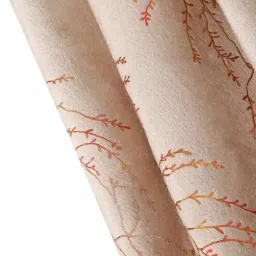 Cortina Beige Velvet Foil Blackout Door Curtains - Set of 2 (7 ft) image 5