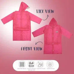 HACER Polyester Material Random Color Hooded Star Dash Raincoat for 5 to 6 Years Old Kids Size 30, HC_SB30_RC image 3