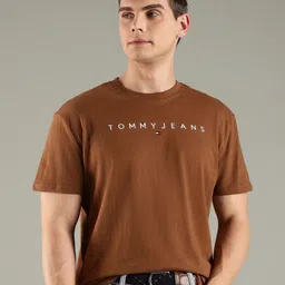 Tommy Hilfiger Men Brand Logo Printed Round Neck Cotton T-shirt-picture-34