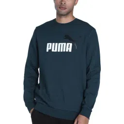 Puma Blue Cotton Regular Fit Printed Sweatshirt-image-54