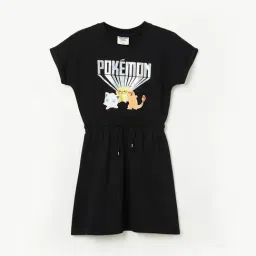 Fame Forever by Lifestyle Girls Black Cotton Printed Dress-picture-30