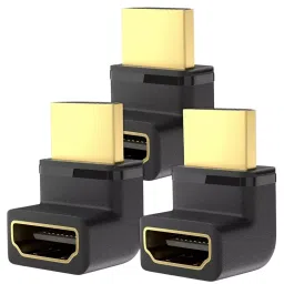 FEDUS HDMI Male to Female Converter Connector Adapter 270 Degree L Shape for HDTV, Plasma TV Black (Pack of 3 Pcs)-picture-29