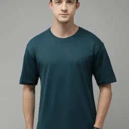 Kryptic Teal Cotton Loose Fit Printed Oversized Drop Shoulder T-Shirt-picture-29