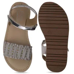 Bubblegummers by Bata Kids Grey & Brown Ankle Strap Sandals image 5