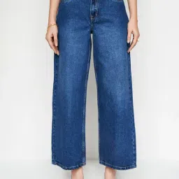 AND Dark Blue Cotton Relaxed Fit Mid Rise Jeans-image-19