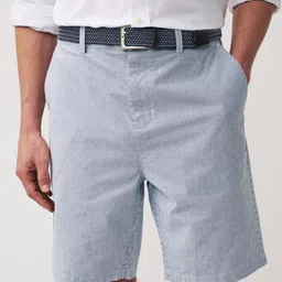 NEXT Men Striped Pure Cotton Chino Shorts with Belt-picture-19