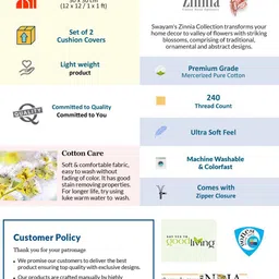 SWAYAM Maroon & Black Set of 2 Ethnic Motifs Square Cushion Covers image 4