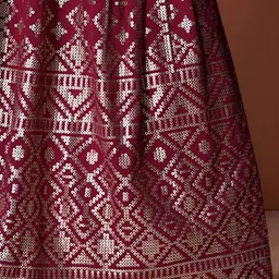 Zeel Clothing Embroidered Sequinned Semi-Stitched Lehenga & Unstitched Blouse With Dupatta image 3