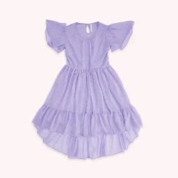 Pantaloons Junior Lavender Cotton Self Pattern Dress-picture-43