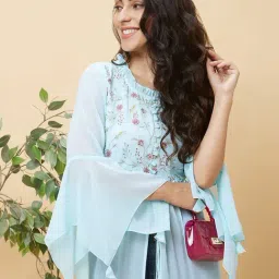 Globus Blue Embroidered Kurta-picture-42